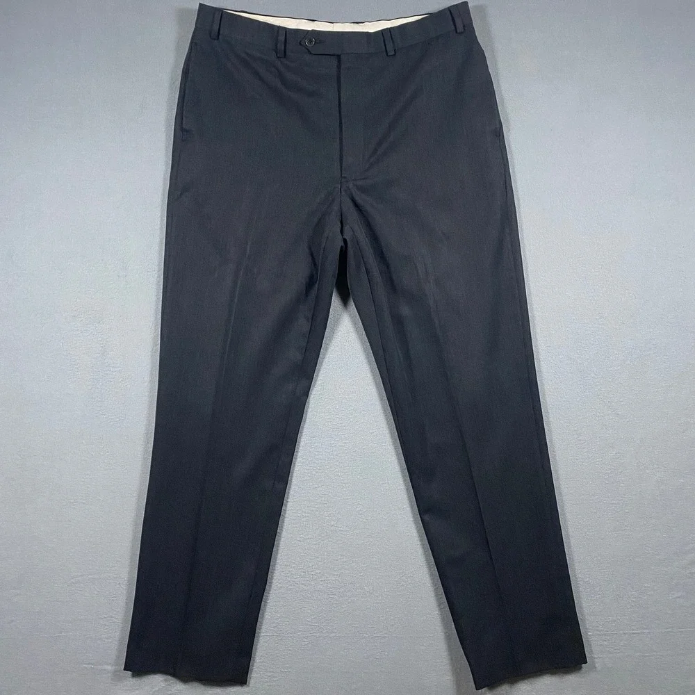 Brooks Brothers Mens 100% Wool Madison Fit Dress Pants Flat Front 38x34 Tailored - Picture 2 of 8